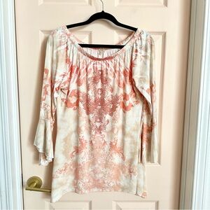 Peach embellished Reba top